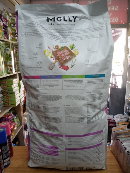 molly kısırlaştırılmış kuru kedi mama tavuklu 15 kg+ 100 GRAM MALT - 2