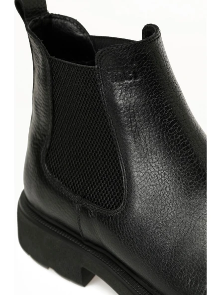İnci Porte Siyah Hakiki Deri Erkek Bot - Resim 7
