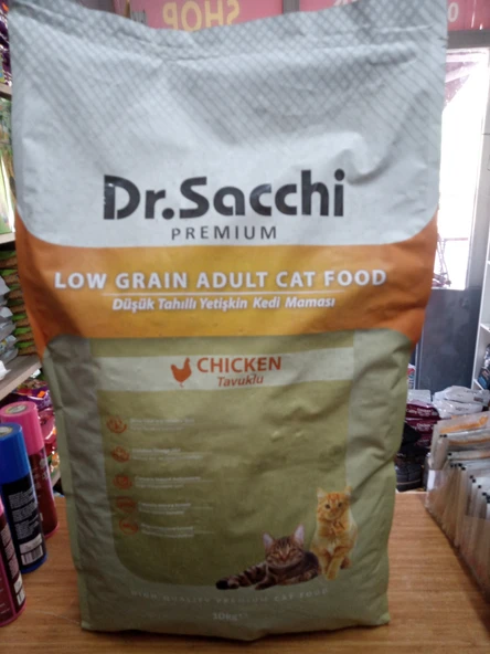 DR.SACCHİ Düşük Tahıllı Kuru Kedi Mama Tavuklu 10 kg - 1
