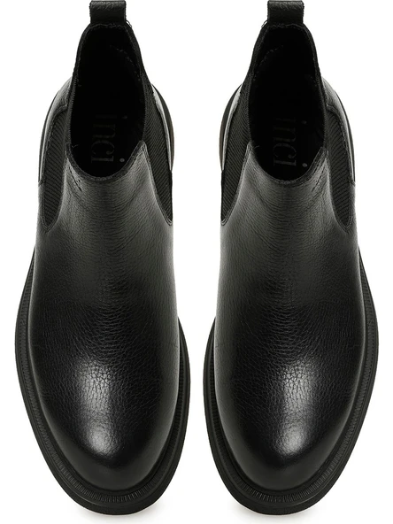 İnci Porte Siyah Hakiki Deri Erkek Bot - Resim 4