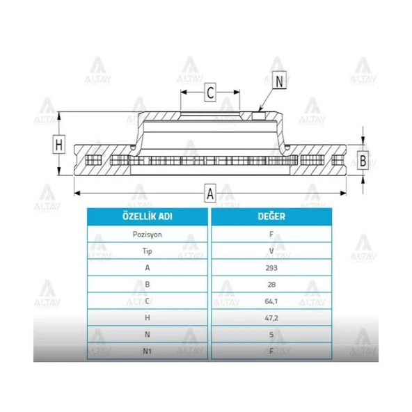FREN DİSKİ CRV 07-15 / ÖN HAVALI 293-5 KAPLAMALI ürün görseli