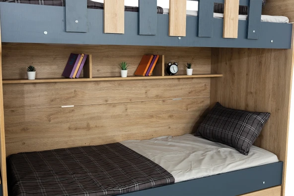 EVİMŞAH 90 190 YAVRU YATAKLI 3 LÜ CEVİZ A.GRİ RANZA - 6