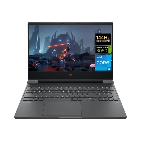 Victus Gaming 15-FA0011NT Intel Core I5 12450H 16GB 512GB SSD RTX3050 Windows 10 Pro 15.6" Fhd 144Hz Taşınabilir Bilgisayar 80D33EAM15 ürün görseli 1