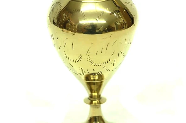 pilelistore Vazo Düz Model Tamamı Pirinç Dekoratif Hediyelik - 2