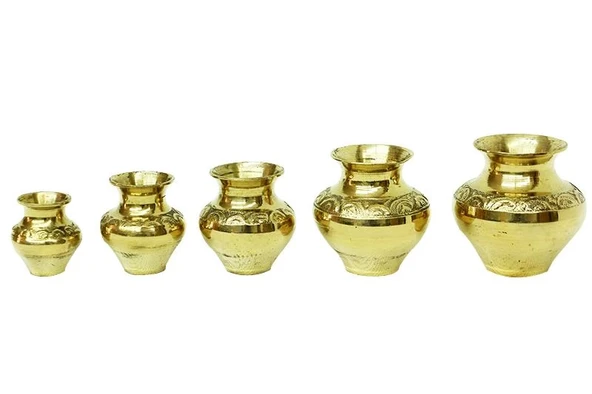 pilelistore Vazo Minik 5'li set Tamamı Pirinç Dekoratif Hediyelik