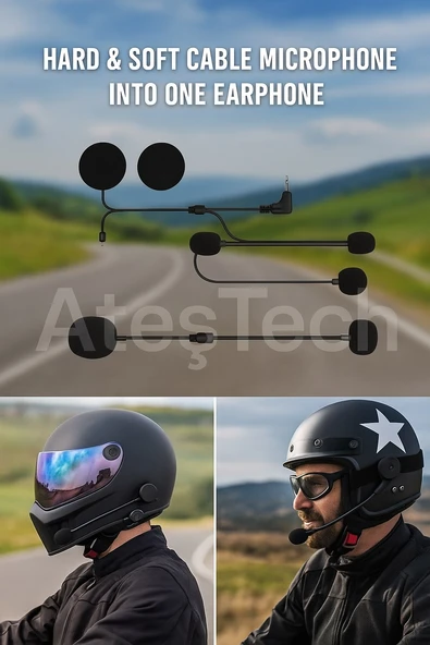 M2 - M2C - M3 - M3S Intercom Serileri Için Yedek Kulaklık Mikrofon Seti - 2