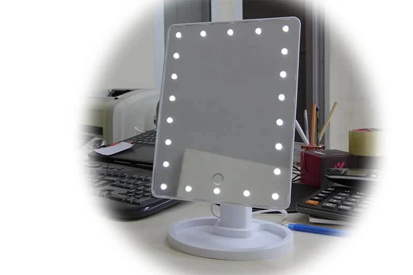 pilelistore Çerçeve Ayna Dikdörtgen Ledli Makyaj Aynası Dekoratif Hediyelik - 4