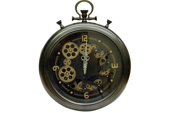 pilelistore Saat Çarklı Köstek Duvar Saati Dekoratif Ev Ofis Hediyelik