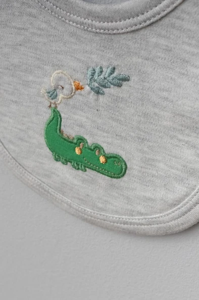 Bebitof %100 Pamuk Sevimli Kuş ve Timsah Desenli Bebek 5 Parça Yenidoğan Hastane Çıkışı Zıbın Seti BBTF.GRM.20108 - 4