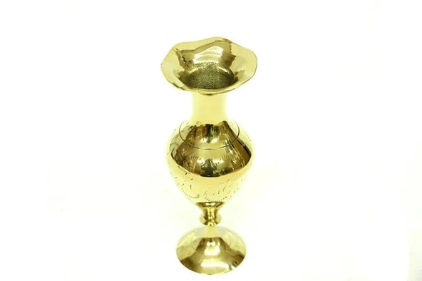 pilelistore Vazo Düz Model Tamamı Pirinç Dekoratif Hediyelik - 3