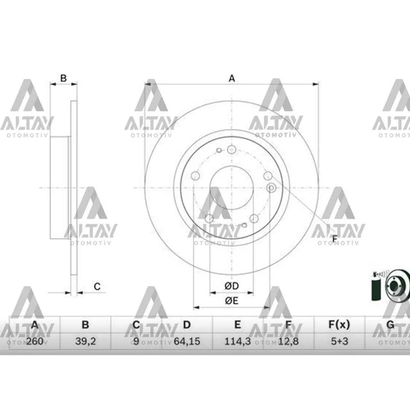 FREN DISKI CIVIC 16-21 FC5 / CIVIC 22= ARKA DÜZ 1.6 I-VTEC 125 HP / 1.5 TURBO 182 HP 260-5 ürün görseli