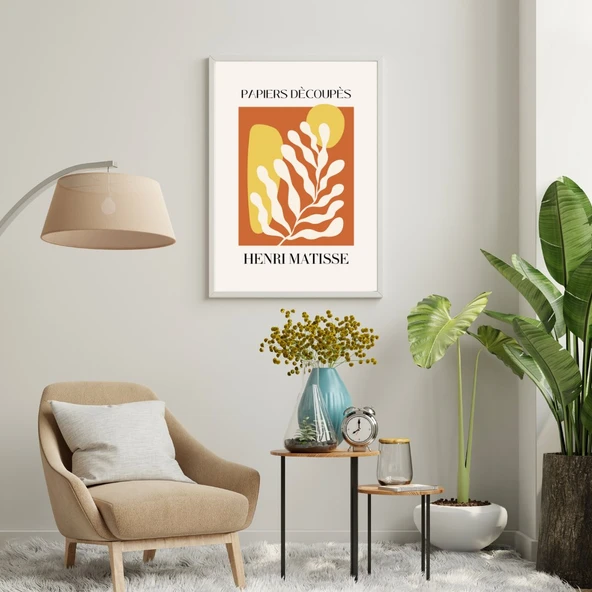 Henri Matisse Dekorları Duvar Tablosu Çerçeveli 2'li Set Beyaz Renk 21 x 30 Boyut/Ebat - 3