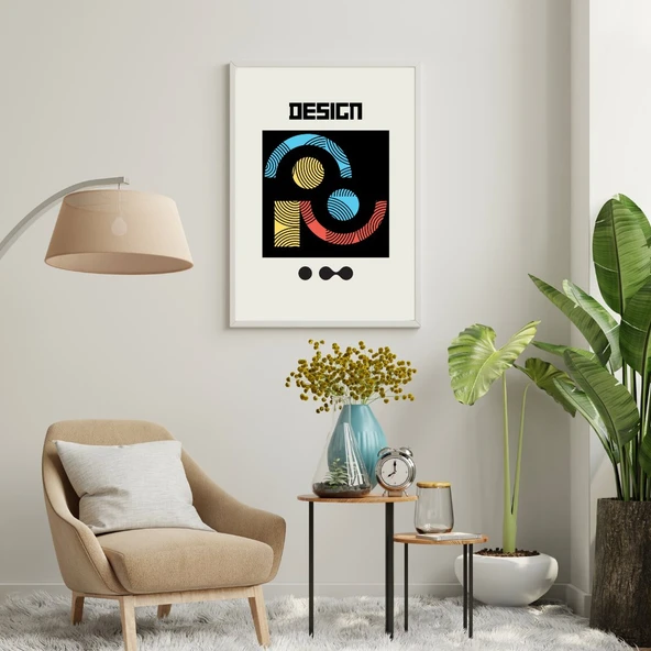 Bauhaus Gece Karanlığı Duvar Tablosu Çerçeveli 3'lü Set Beyaz Renk 30 x 42 Boyut/Ebat - 4