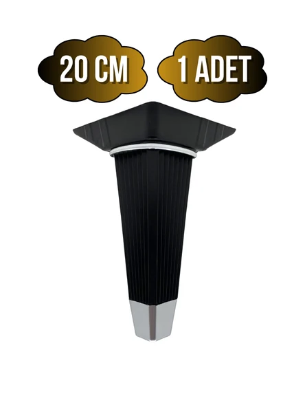 İrem Siyah Krom 20cm Plastik Ayak Mobilya Masa ve Dolap Ayağı(20CM)(SİYAH - KROM) Siyah 20cm 20cm - 1 ADET ürün görseli
