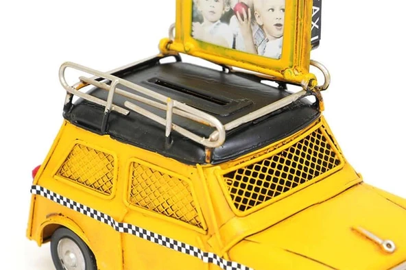 pilelistore Dekoratif Metal Araba Çerçeveli ve Kumbaralı