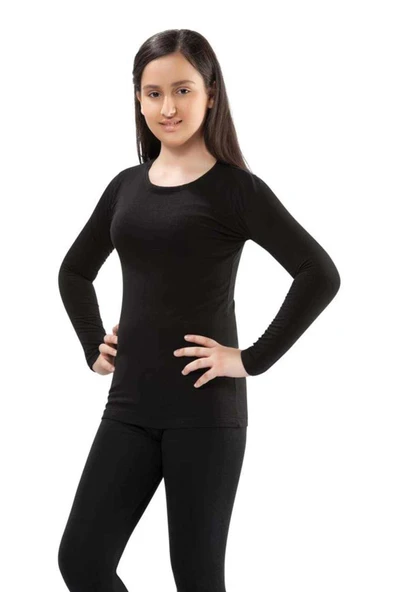 biçomi Kota 1 Adet Kız Erkek Çocuk Termal Siyah İçlik Fanila Body 2005 - Resim 4