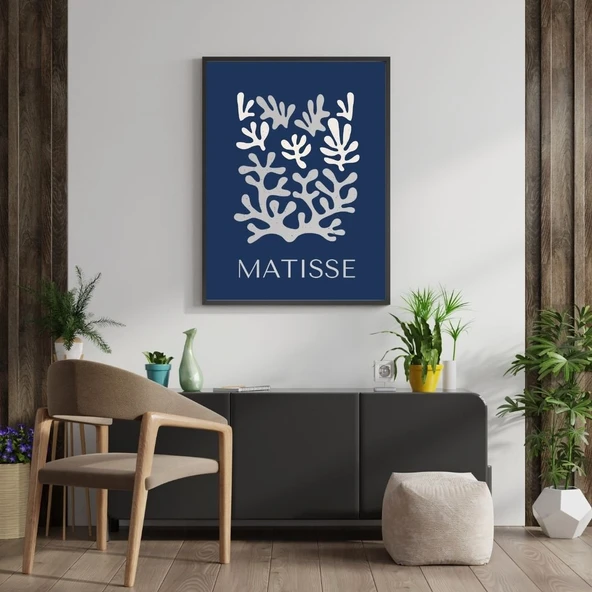 Mavinin Güzelliği Matisse Duvar Tablosu Çerçeveli 2'li Set Siyah Renk 21 x 30 Boyut/Ebat - 2