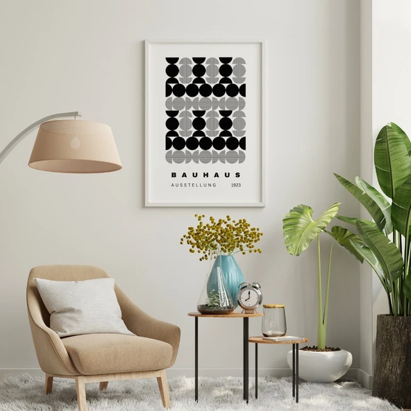 Siyah Beyaz Şekiller Duvar Tablosu Çerçeveli 2'li Set Beyaz Renk 21 x 30 Boyut/Ebat - 2