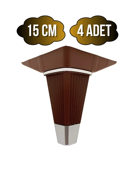 İrem Kahverengi Krom 15cm Plastik Ayak Mobilya Masa ve Dolap Ayağı(KAHVERENGİ KROM)(15CM) Kahverengi 15cm 15cm - 4 ADET ürün görseli