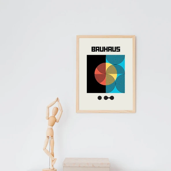 Bauhaus Gece Karanlığı Duvar Tablosu Çerçeveli 3'lü Set Ahşap Renk 35 x 50 Boyut/Ebat - Resim 3