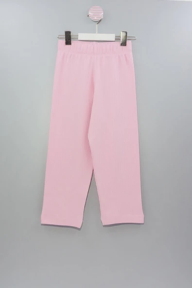 Fitilli Cepli Toz Pembe Kız Çocuk Pijama Takımı - Resim 12