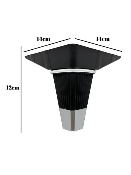 İrem Siyah Krom 12cm Plastik Ayak Mobilya Masa ve Dolap Ayağı(SİYAH KROM)(12CM) Siyah 12cm 12cm - 1 ADET - Resim 5