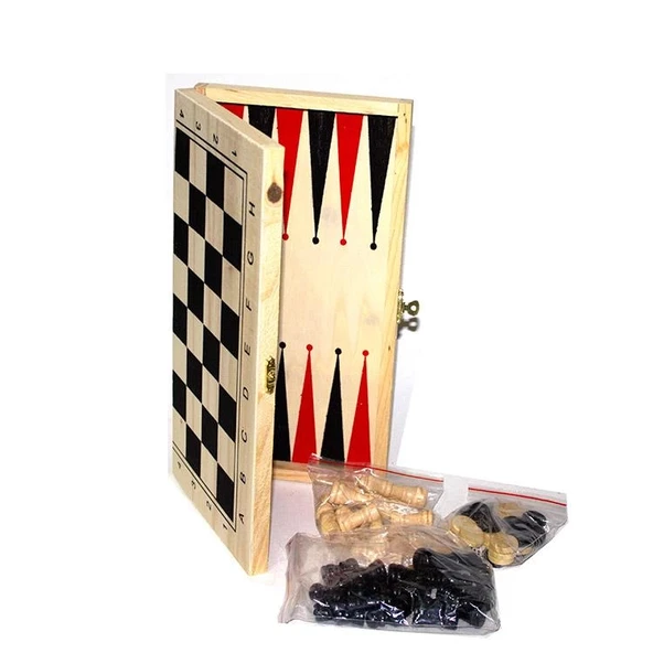 pilelistore Ahşap Tavla Satranç Hobi Oyun Seti