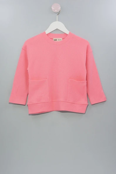 Fitilli Cepli Toz Pembe Kız Çocuk Pijama Takımı - Resim 2