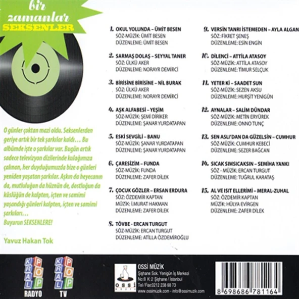 Bir Zamanlar Seksenler - CD - 2