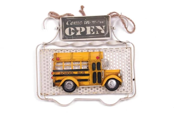 pilelistore Dekoratif Metal Kapı Yazısı Okul Otobüsü Dekorlu Hediyelik