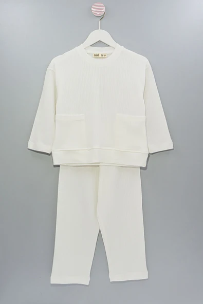 Fitilli Cepli Toz Pembe Kız Çocuk Pijama Takımı - Resim 5