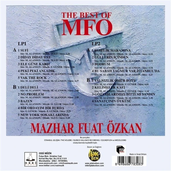 Mazhar Fuat Özkan The Best Of MFÖ - 2 Plak - 2