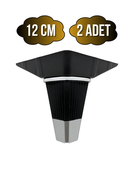İrem Siyah Krom 12cm Plastik Ayak Mobilya Masa ve Dolap Ayağı(SİYAH KROM)(12CM) Siyah 12cm 12cm - 2 ADET ürün görseli