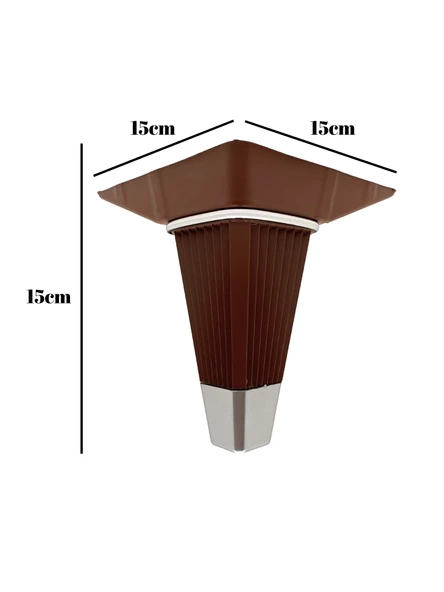 İrem Kahverengi Krom 15cm Plastik Ayak Mobilya Masa ve Dolap Ayağı(KAHVERENGİ KROM)(15CM) Kahverengi 15cm 15cm - 2 ADET - Resim 5