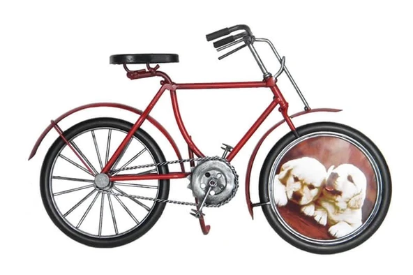pilelistore Dekoratif Metal Bisiklet Çerçeveli Vintage Dekoratif Hediyelik