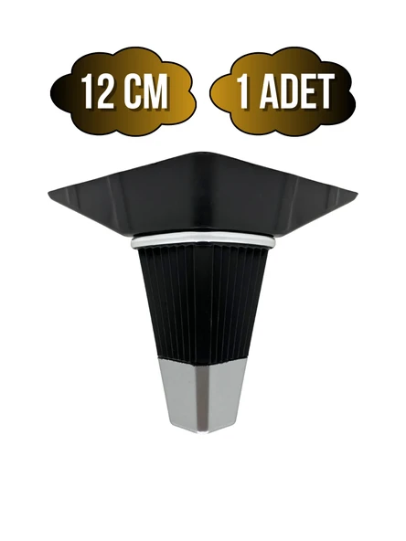 İrem Siyah Krom 12cm Plastik Ayak Mobilya Masa ve Dolap Ayağı(SİYAH KROM)(12CM) Siyah 12cm 12cm - 1 ADET ürün görseli