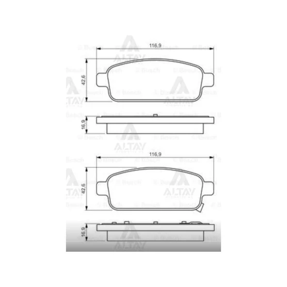 FREN BALATA CRUZE 09-12 / OPEL ASTRA J 09-13 / MOKKA 12-13 15-16 JANT) ARKA ürün görseli