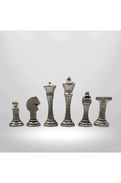 MC02 Metalicraft Premium Metal Satranç Takımı - Doğal Ahşap Çekmeceli Ceviz Tahta - El Yapımı - 4