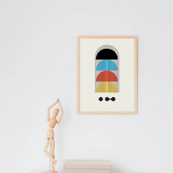 Bauhaus Gece Karanlığı Duvar Tablosu Çerçeveli 3'lü Set Ahşap Renk 35 x 50 Boyut/Ebat - Resim 2