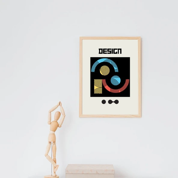 Bauhaus Gece Karanlığı Duvar Tablosu Çerçeveli 3'lü Set Ahşap Renk 35 x 50 Boyut/Ebat - Resim 4