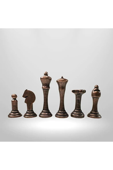 MC02 Metalicraft Premium Metal Satranç Takımı - Doğal Ahşap Çekmeceli Ceviz Tahta - El Yapımı - 5