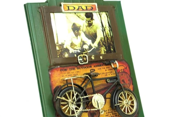 pilelistore Dekoratif Metal Çerçeve Bisiklet Dekorlu Ev Ofis Hediyelik - 4