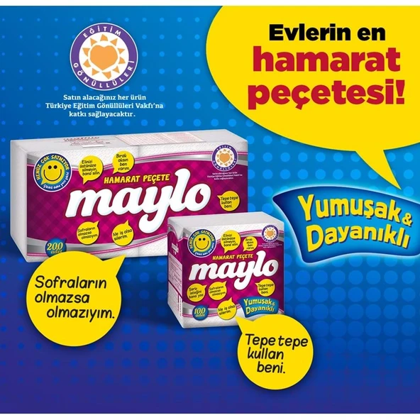 Maylo Peçete 100 Adet (30*30cm) (24 Lü Set) 1 Koli - 3