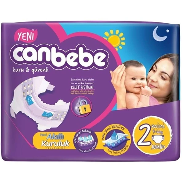 Canbebe Jumbo Beden:2 (3-6Kg) Mini 68 Adet Bebek Bezi ürün görseli