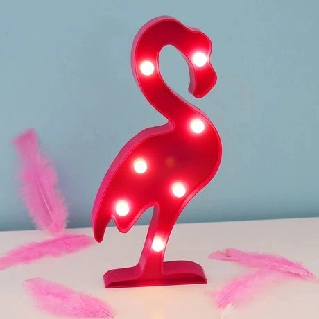 pilelistore Led Işıklı Flamingo Gece Lambası Dekoratif Aydınlatma