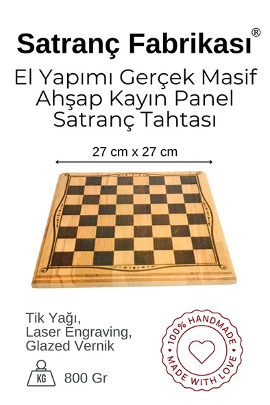 MC52 Metal Satranç Takımı | El Yapımı Doğal Ahşap Kayın Tahta | Antik Metal Taşlar - 4