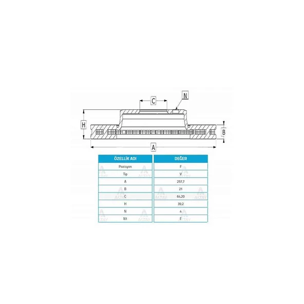 FREN DISKI JAZZ 09-12 / CITY 09-12 / ÖN HAVALI 258-4 ürün görseli