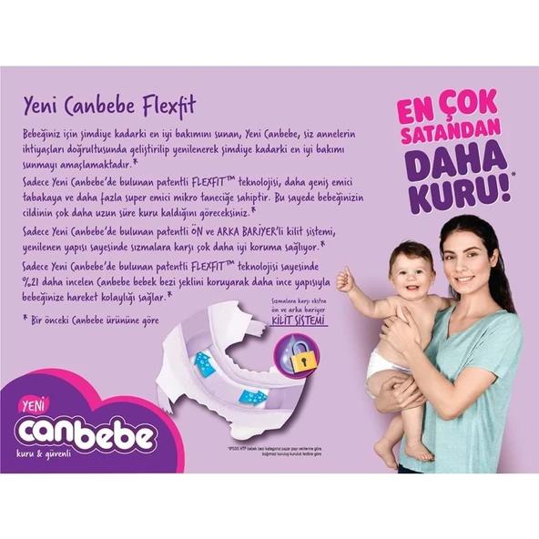 Canbebe Jumbo Beden:4 (7-14Kg) Maxi 40 Adet Bebek Bezi - Resim 2
