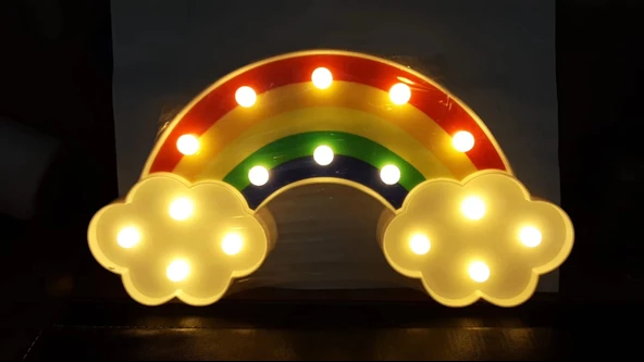 pilelistore Led Işıklı Gökkuşağı Gece Lambası Dekoratif Aydınlatma - 3