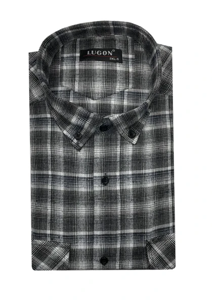 Kaşmir Büyük Beden Klasik Çift Cepli Erkek Gömlek - 7394 - 11